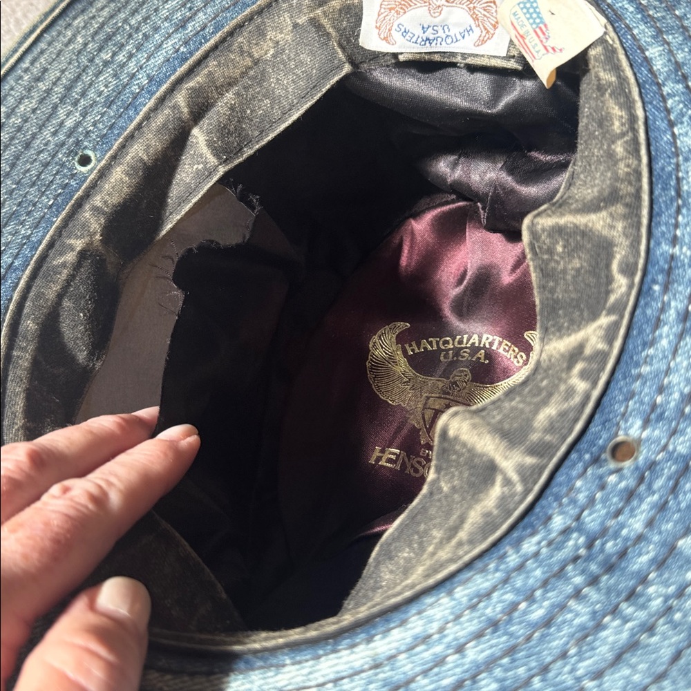 Henschel Hatquarters USA denim hat with a stone/acid wash finish - Picture 7 of 7